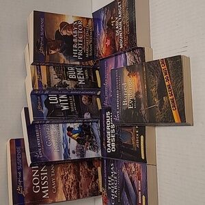10 Large Print Love Inspired Suspense Inspirational Romance Paperback Books